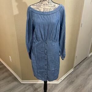 white christmas dresses Free People Atlas Denim Mini Dress – Adeline main image 1